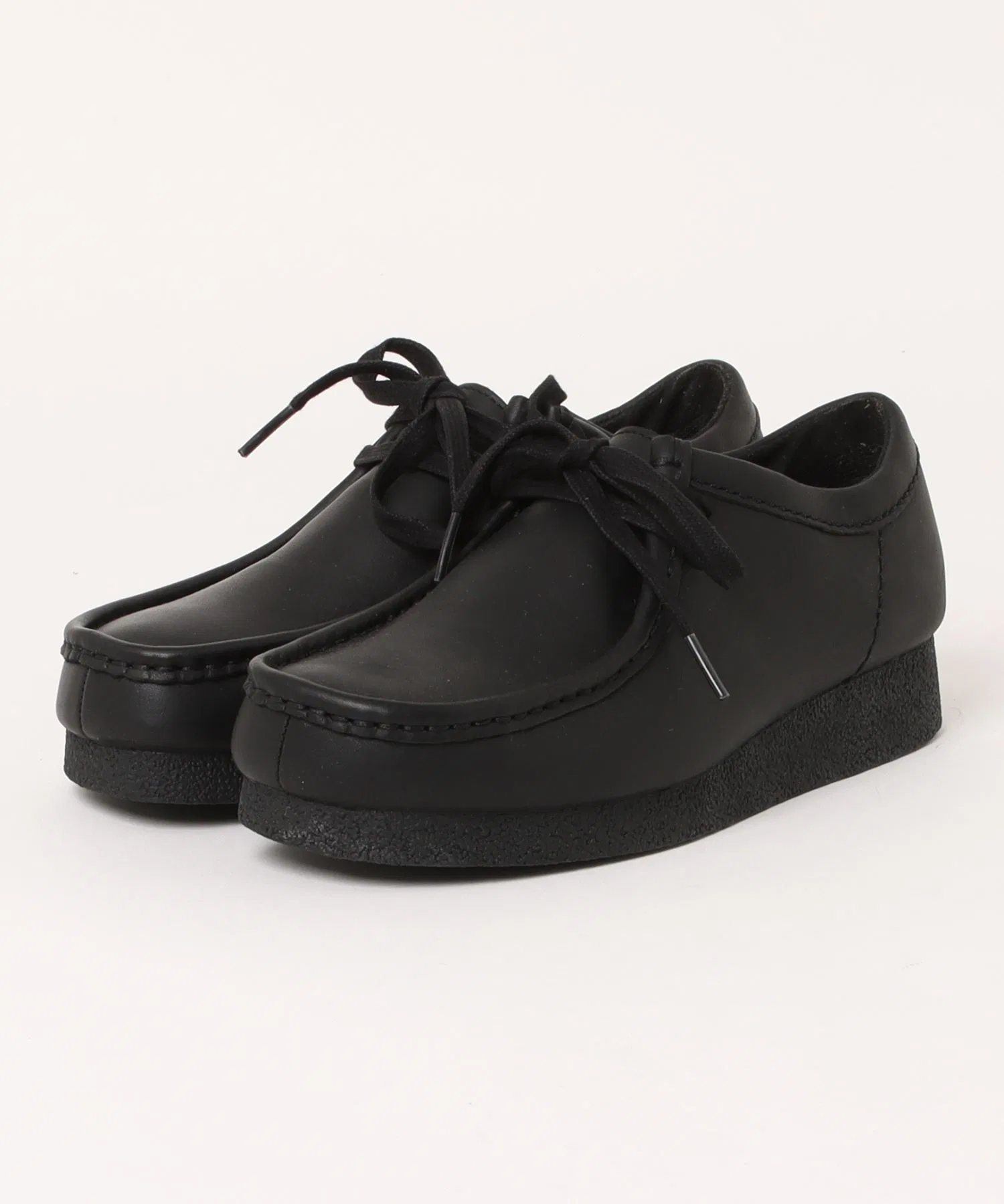 Унисекс мокасины из кожи Clarks Wallabee Evo WP чёрные