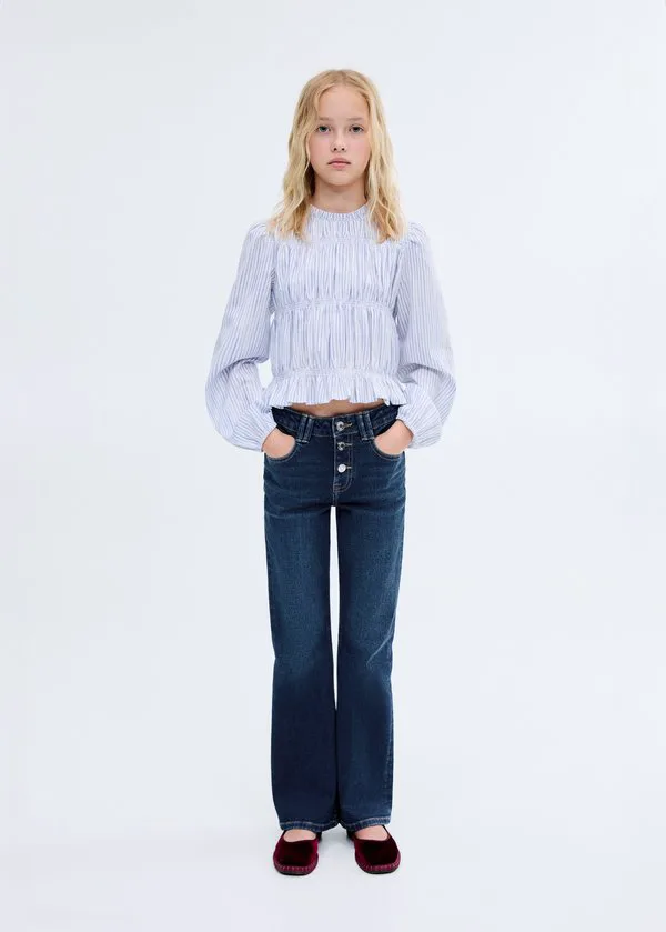 Детские расклешенные джинсы Mango Kids, Dark Blue