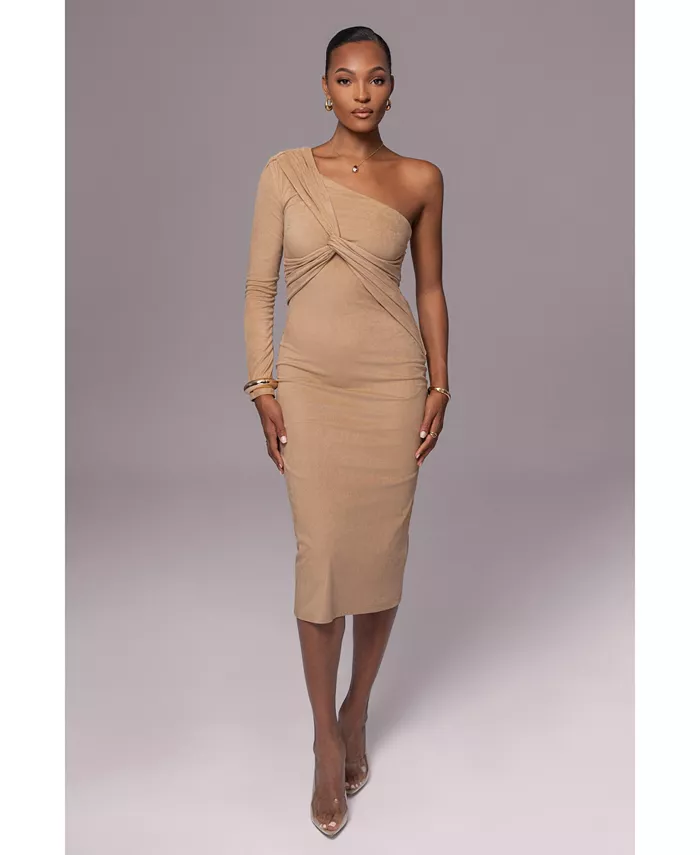 

Платье миди из замши Dayanna JLUXLABEL, коричневый/бежевый