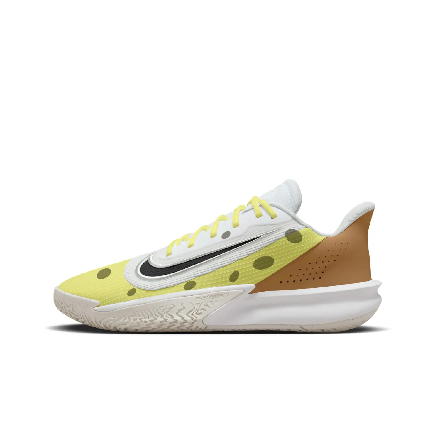 

Nike Баскетбольные кроссовки Precision 7 с низким верхом, устойчивые к истиранию, желтые, мужские