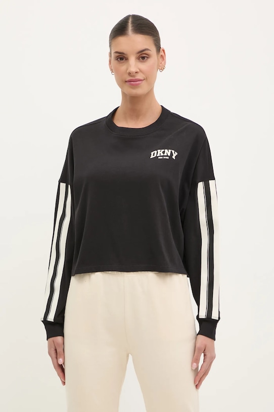 

Лонгслив хлопковый Dkny, черный