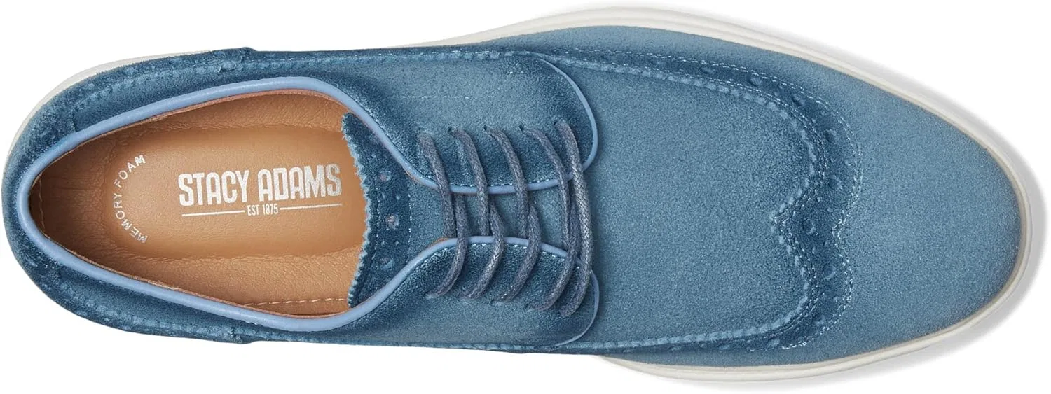 Мужские туфли STACY ADAMS Trudell с перфорацией и шнуровкой, Light Blue — фото 3