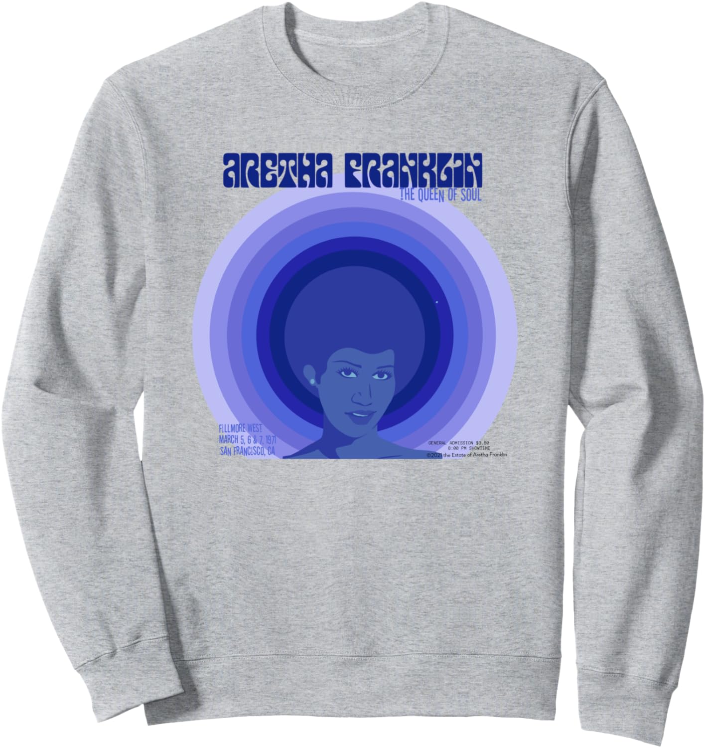 

Синяя толстовка Ареты Франклин из Fillmore West Aretha Franklin, Синий, Синяя толстовка Ареты Франклин из Fillmore West Aretha Franklin