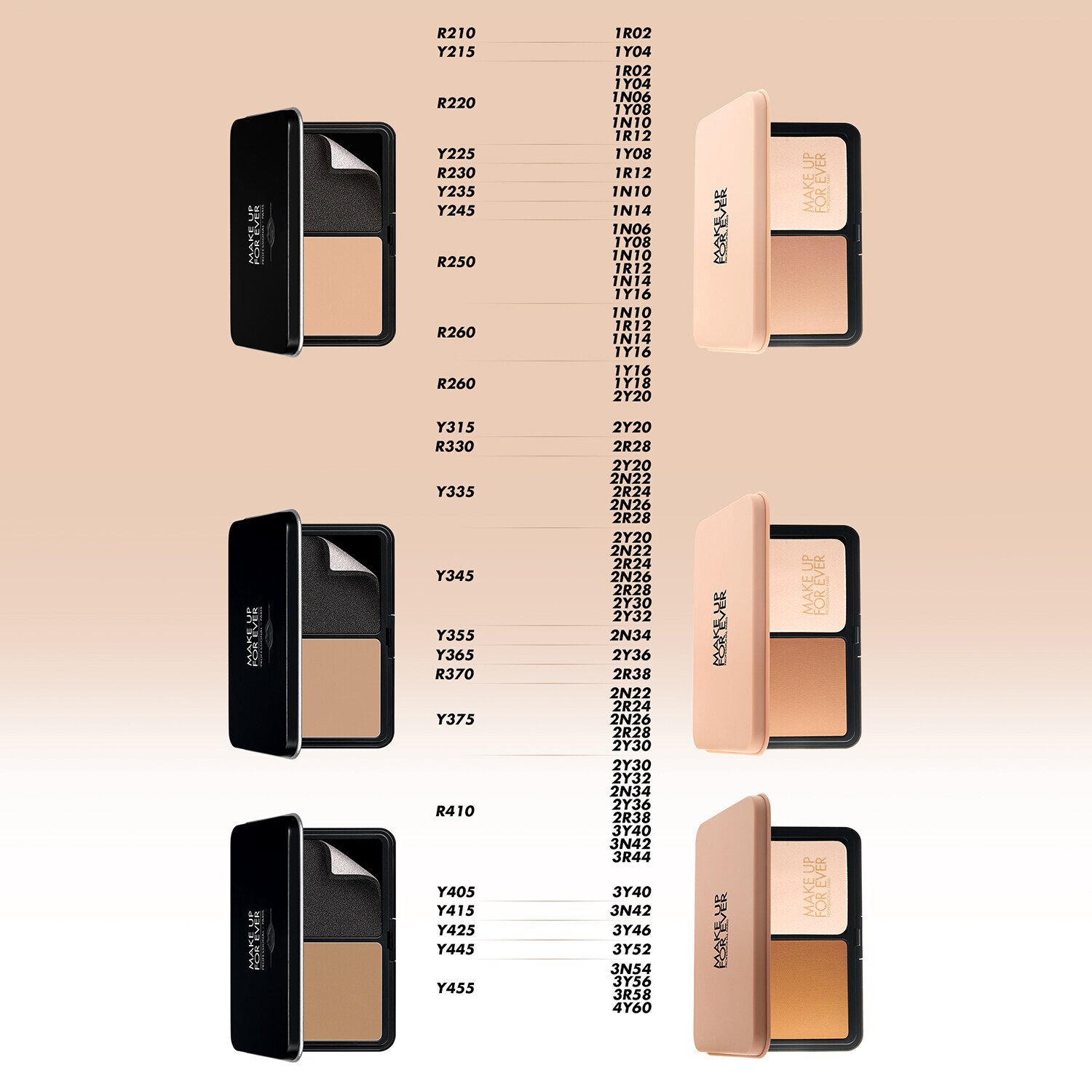 Тональная основа HD Skin Powder Foundation Make Up For Ever, Warm Almond 4Y60 + 11 g — фото 2