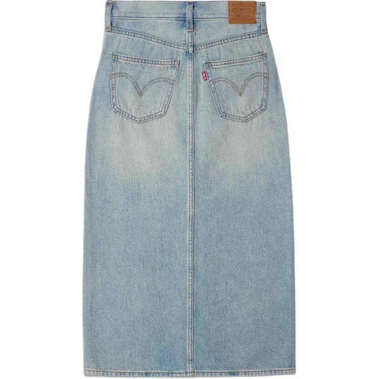 Джинсовая длинная юбка Levi's женская Levis, Light Blue — фото 3