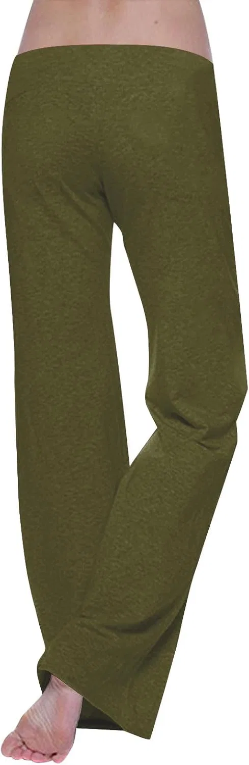 Леггинсы для йоги Women's Wide Leg Yoga Pants, Army Green — фото 3