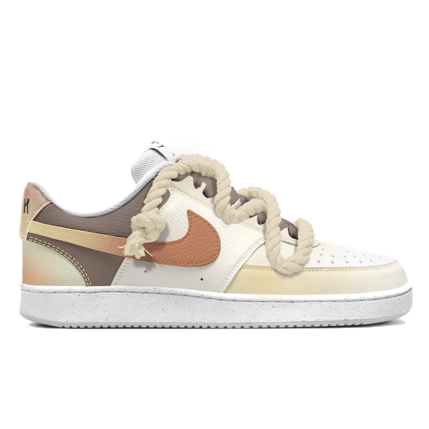 

Кроссовки Nike Court Vision 1 Skateboarding Shoes Men Low-top White/yellow, белый/желтый