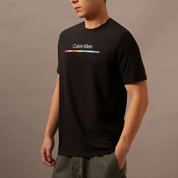 Футболка Rainbow Series для мужчин, космический черный цвет Calvin Klein, черный — фото 4