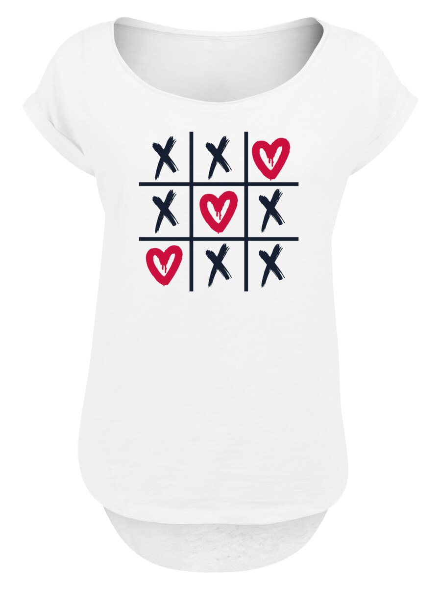 

Рубашка F4NT4STIC Valentinstag Herz Tic Tac Toe, белый