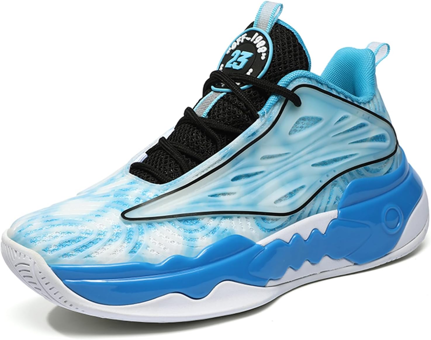 

Мужские высокие дышащие кроссовки на шнуровке с круглым носком и толстой подошвой, противоскользящие баскетбольные кроссовки, подходящие для тренажерного зала, бега и велосипедных прогулок Qaoterod, синий