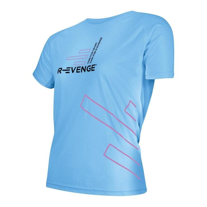 

Футболка женская для фитнеса, бега, кардио, бирюзовая R-EVENGE, цвет blau