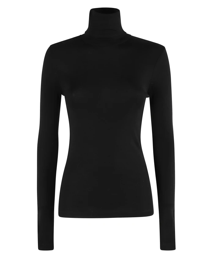 

Свитер с высоким воротником из тонкой мериносовой шерсти Rã³He, черный