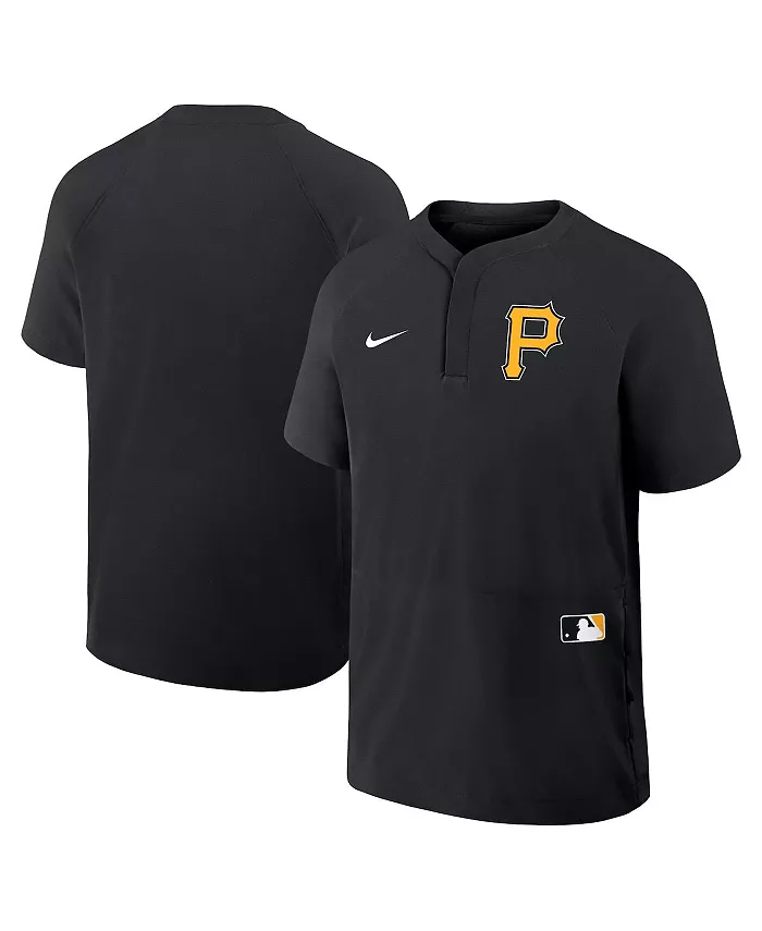 

Мужская черная толстовка с коротким рукавом реглан Authentic Collection Pittsburgh Pirates Nike