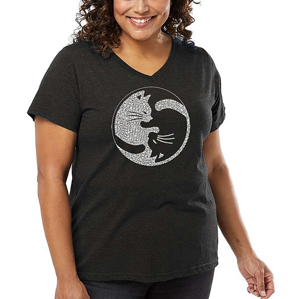 

Женская футболка plus size с принтом в виде кота инь-ян La Pop Art, Grey, Серый, Женская футболка plus size с принтом в виде кота инь-ян La Pop Art, Grey