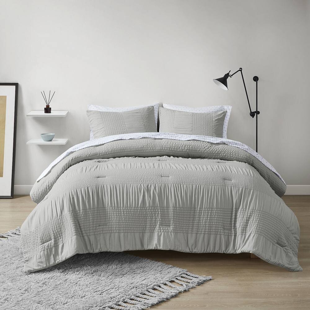 

Полный набор одеял Madison Park Essentials Cirrus с простынями, серый