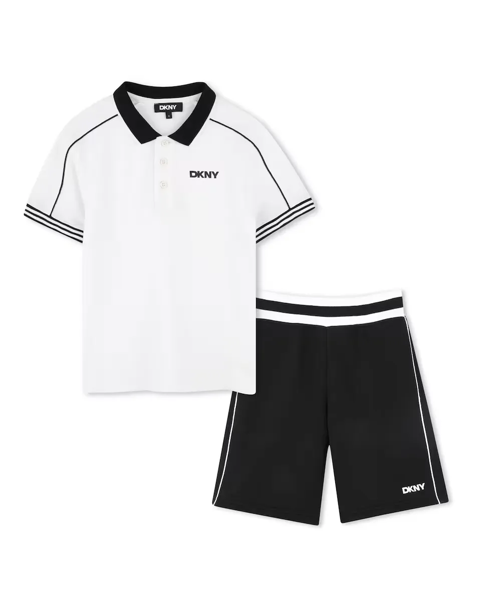 

Комплект для мальчиков черного цвета с короткими рукавами DKNY, чёрный