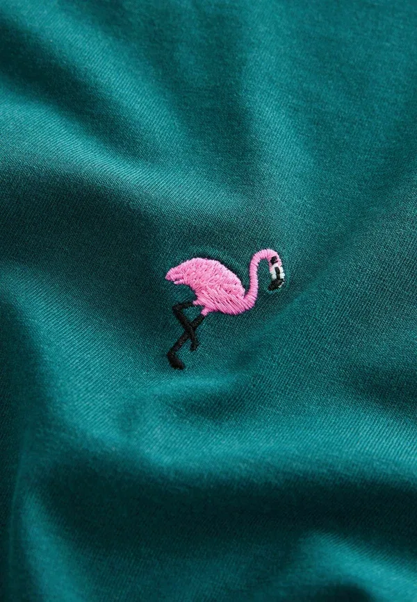Футболка Regular fit, Next, модель washed chest embroidery t-shirt, зеленая — фото 2