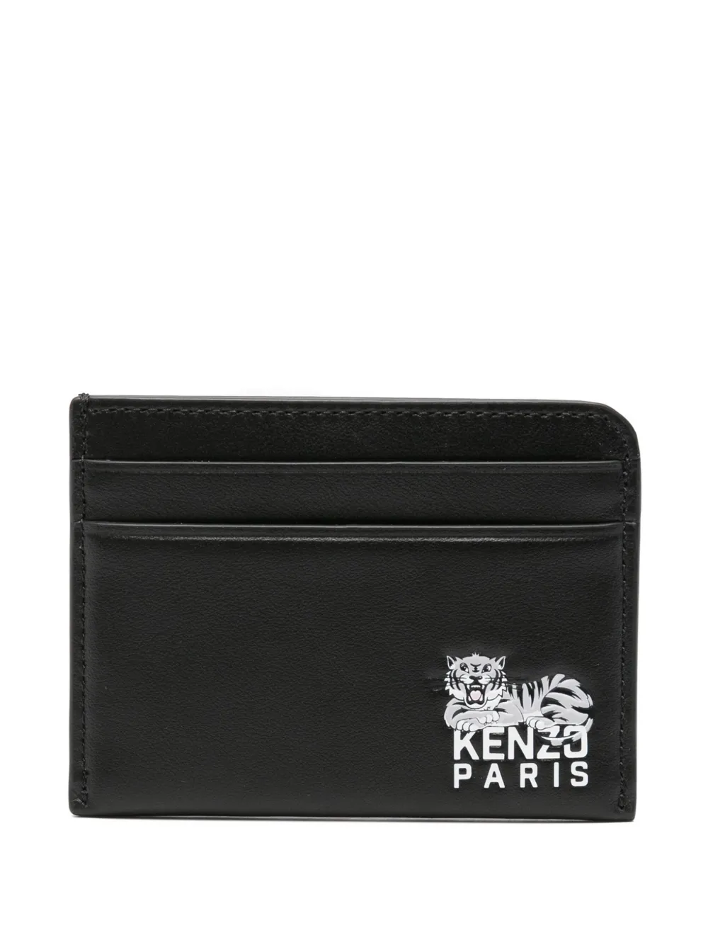 

Кожаный картхолдер с логотипом тигра KENZO, черный