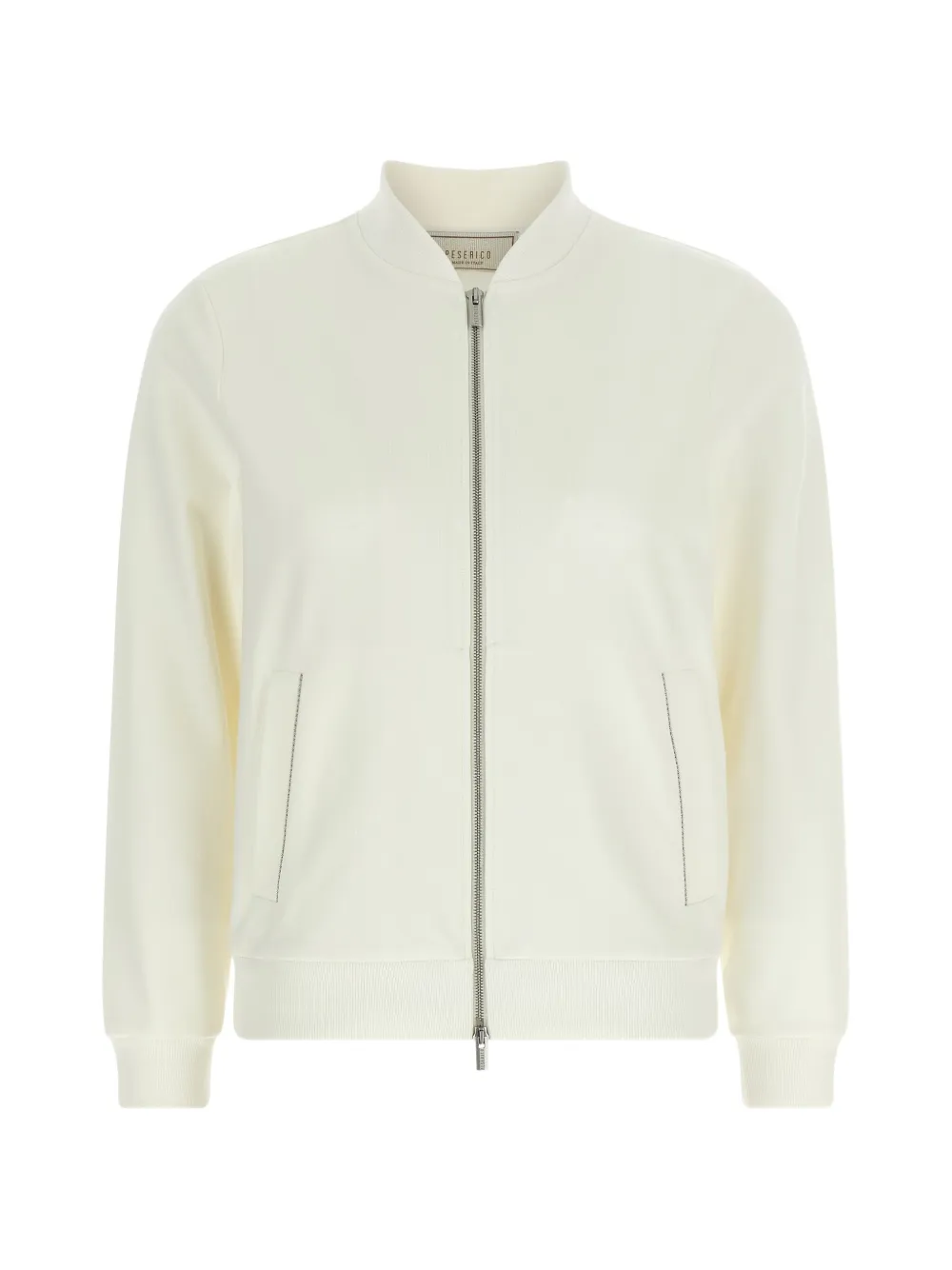 

Рифленый трикотажный свитшот на молнии Punto Luce Peserico, белый