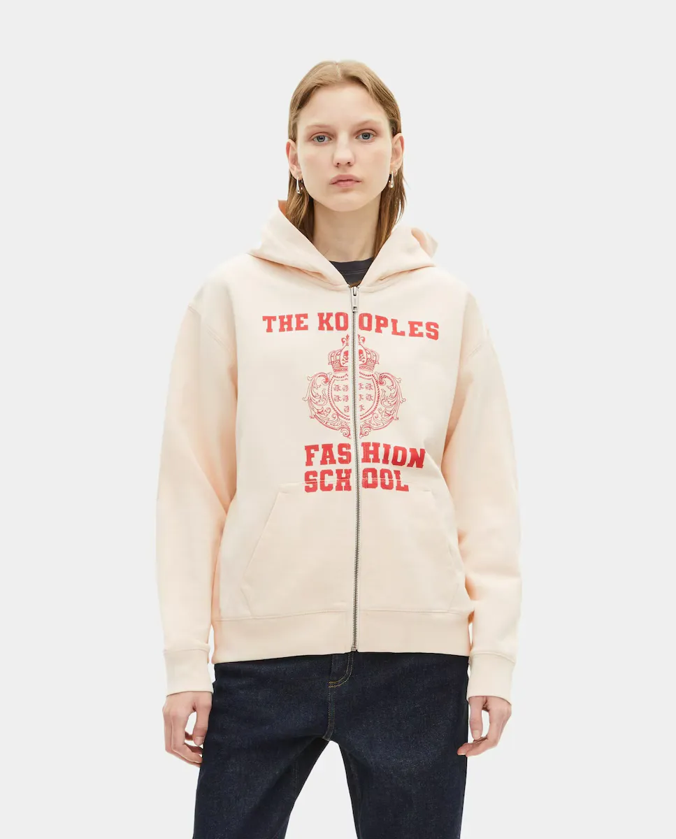 

Женская худи с капюшоном и молнией The Kooples, бежевый