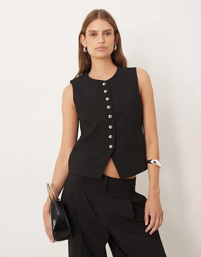 

Жилет Mango Gabo с выразительными пуговицами, черный цвет