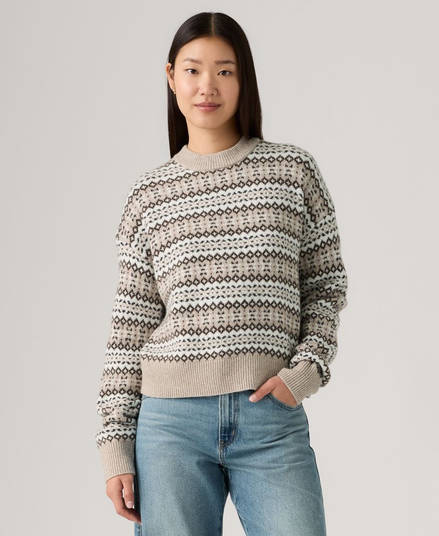 

Женский свитер премиум-класса Ines Fairisle с длинными рукавами Levi's, Taupe Heather