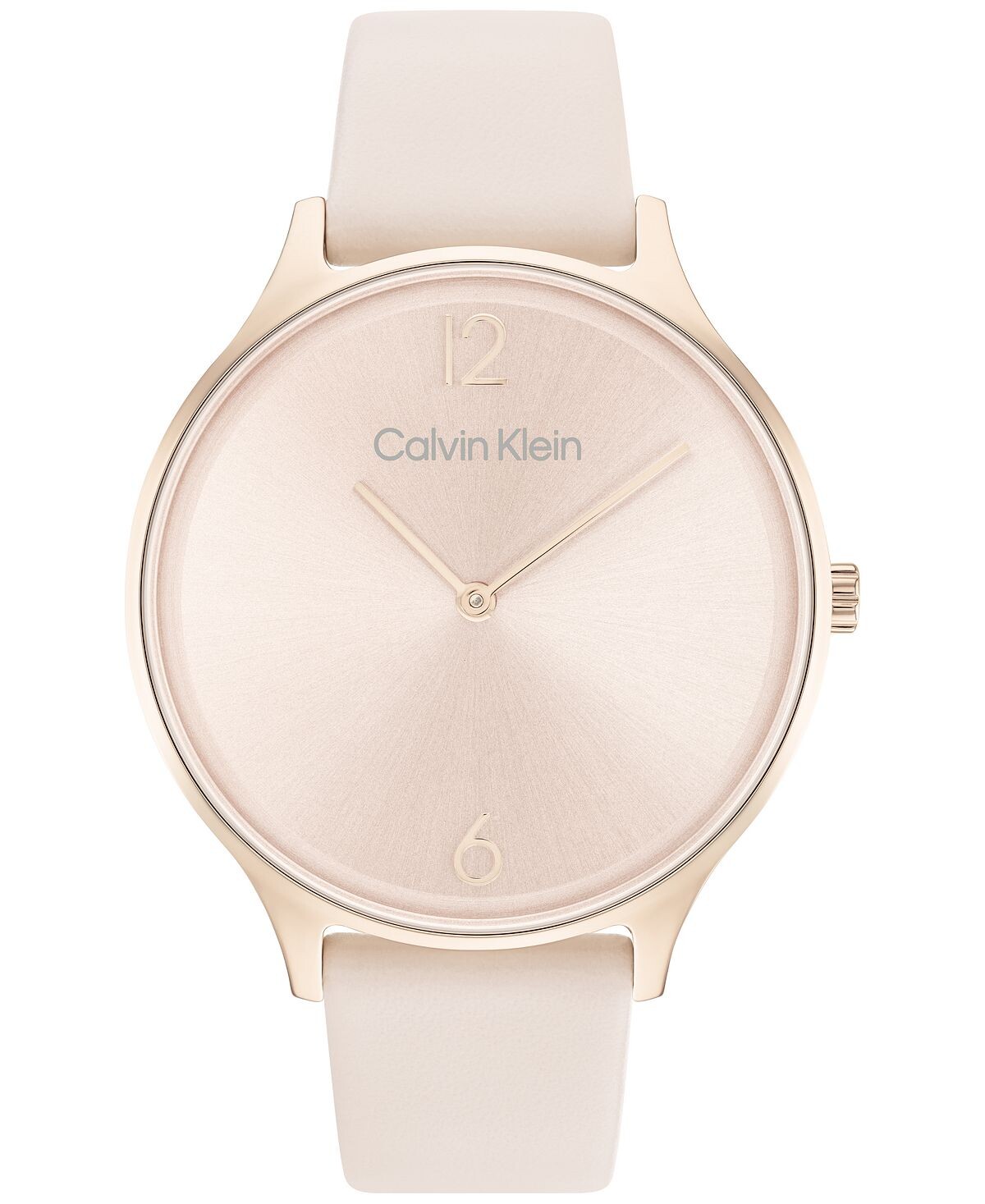 

Часы с румяным кожаным ремешком 38 мм Calvin Klein