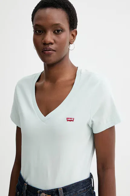 Футболка с V-образным вырезом Perfect Vneck Levi's, бирюзовый — фото 4