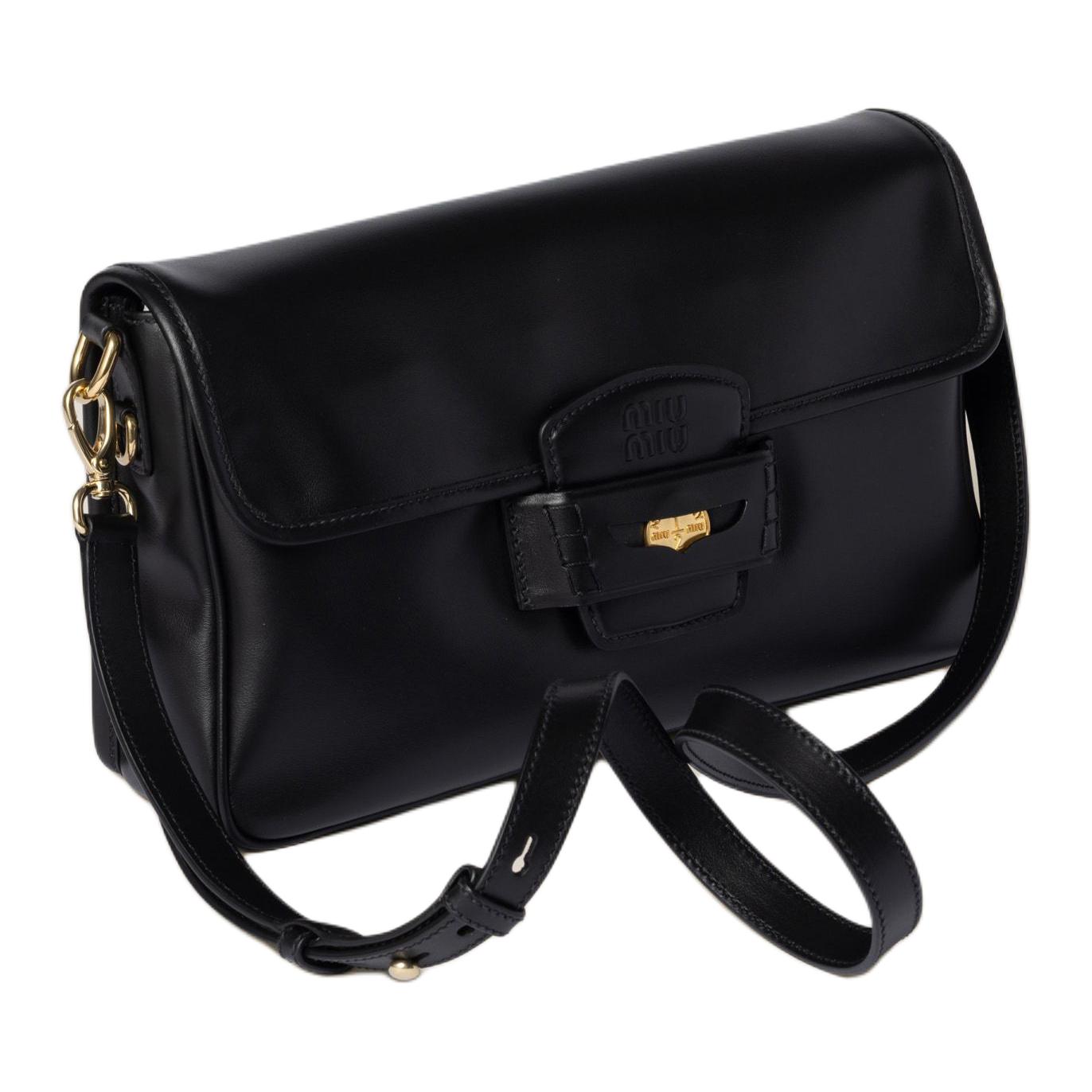 MIU MIU Сумка кроссбоди, женская сумка через плечо penny calfskin black — фото 2