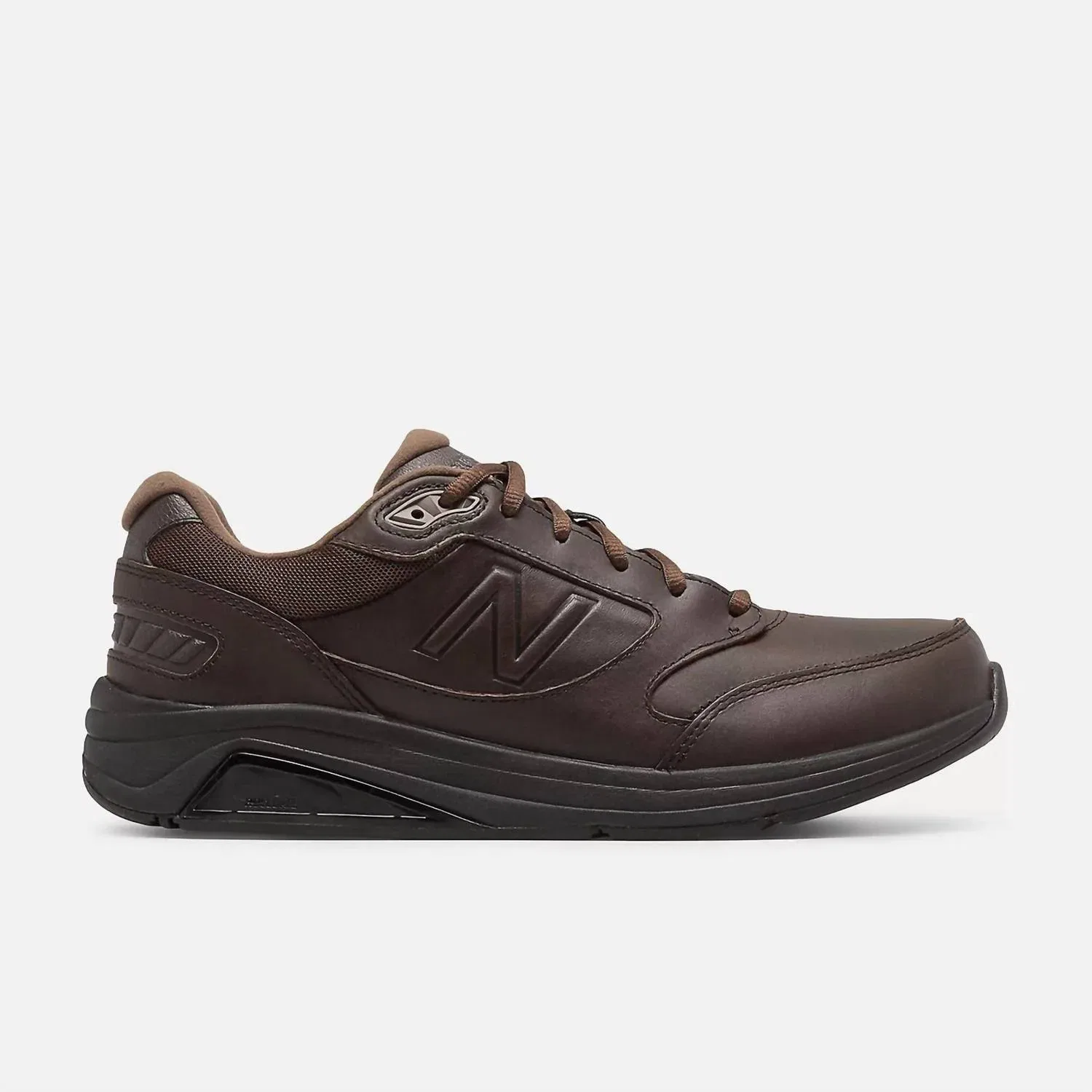 New Balance Мужские кожаные прогулочные кроссовки коричневого цвета