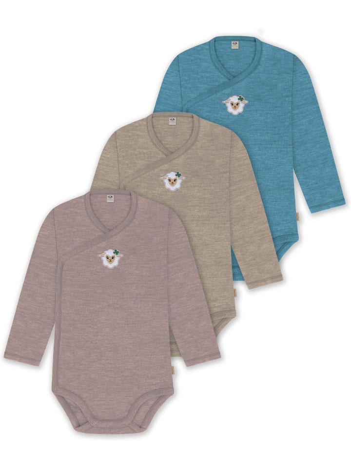 

Normani Outdoor Sports Набор из 3 детских боди-пеленок, боди для малышей, сине-бежево-розового цвета