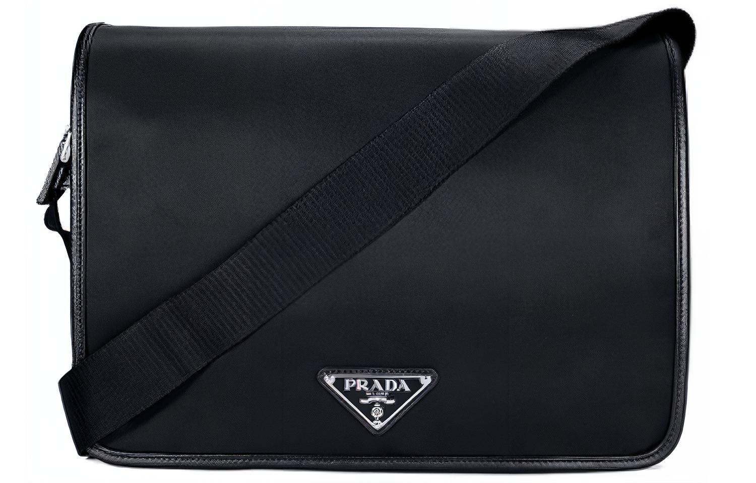 

Нейлоновая плечевая сумка через плечо мужская черная PRADA