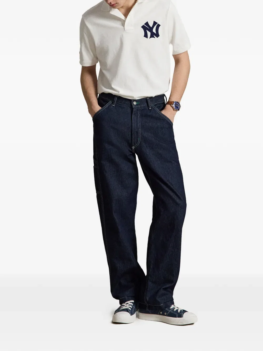 Хлопковая рубашка-поло "Янкис" Polo Ralph Lauren, белый — фото 2