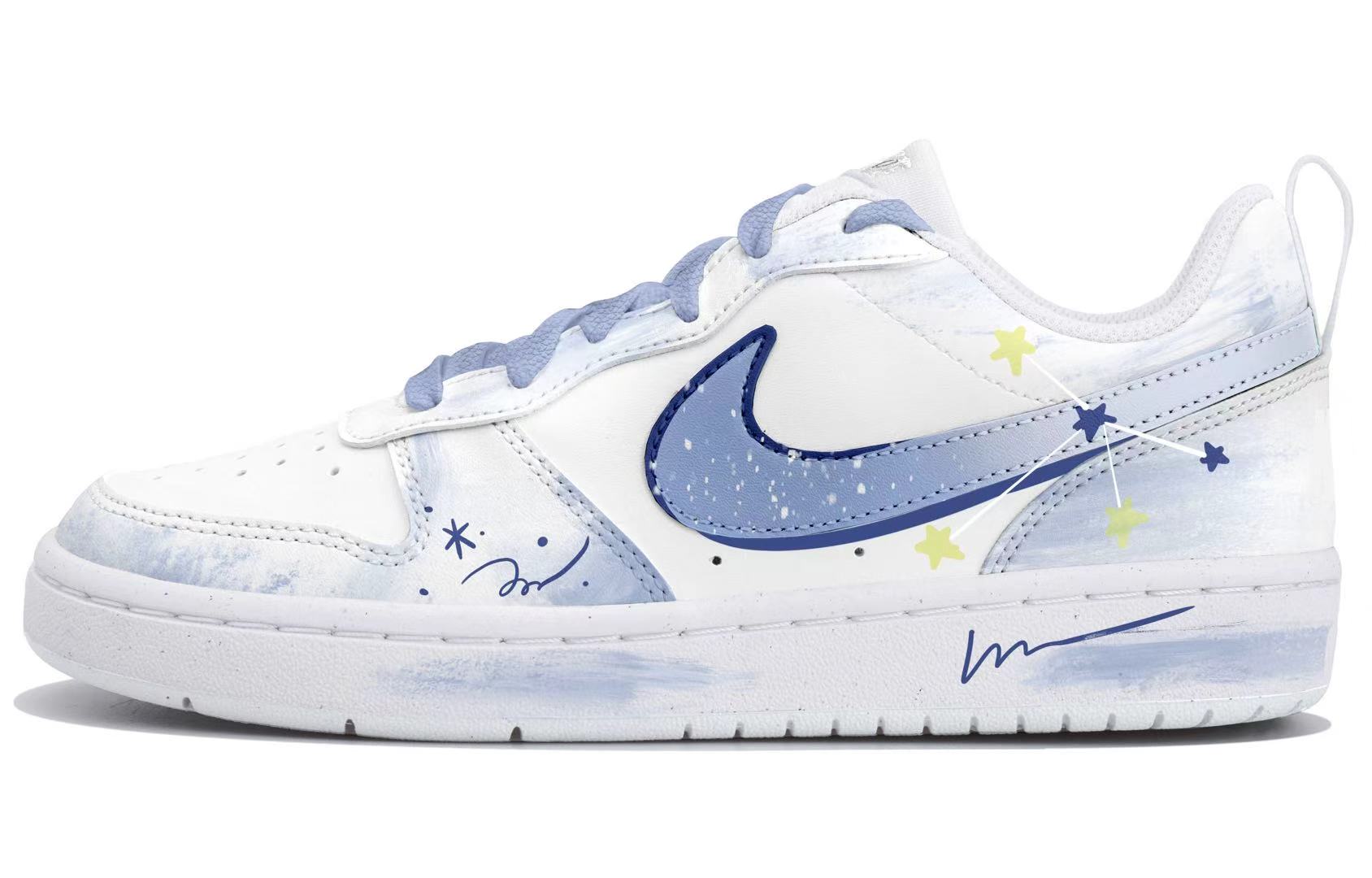 

Nike Кроссовки для скейтбординга Court Borough Low top белые синие детские