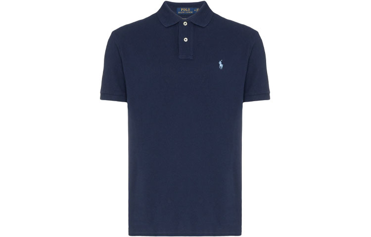 

Поло с коротким рукавом и вышитым логотипом Polo Ralph Lauren, синий