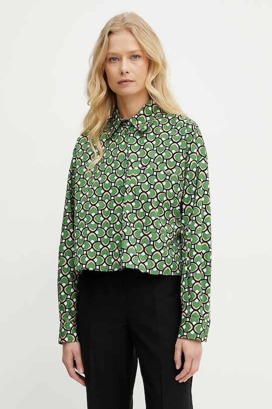 

Хлопковая рубашка Weekend Max Mara, зеленый