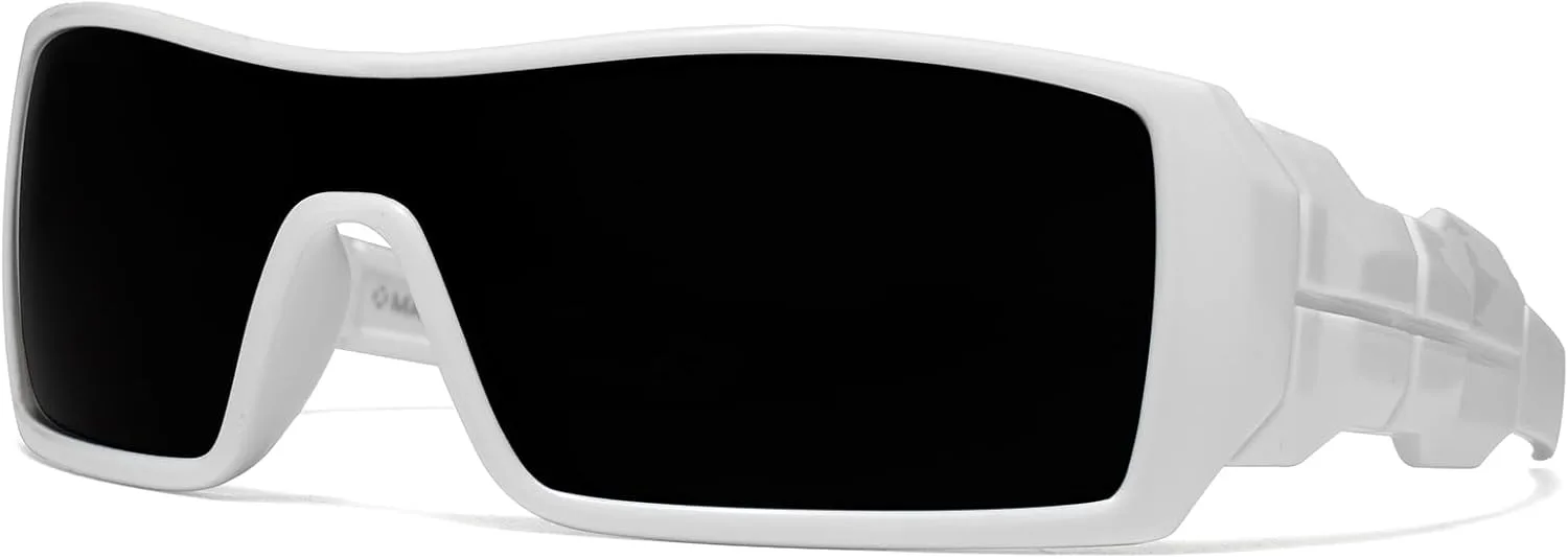 

Солнцезащитные очки MAXJULI Z87 для мужчин с большой широкой головой, сверхлегкие, из материала TR90, с защитой от УФ-излучения UV400, модель Z8033, White/Super Dark