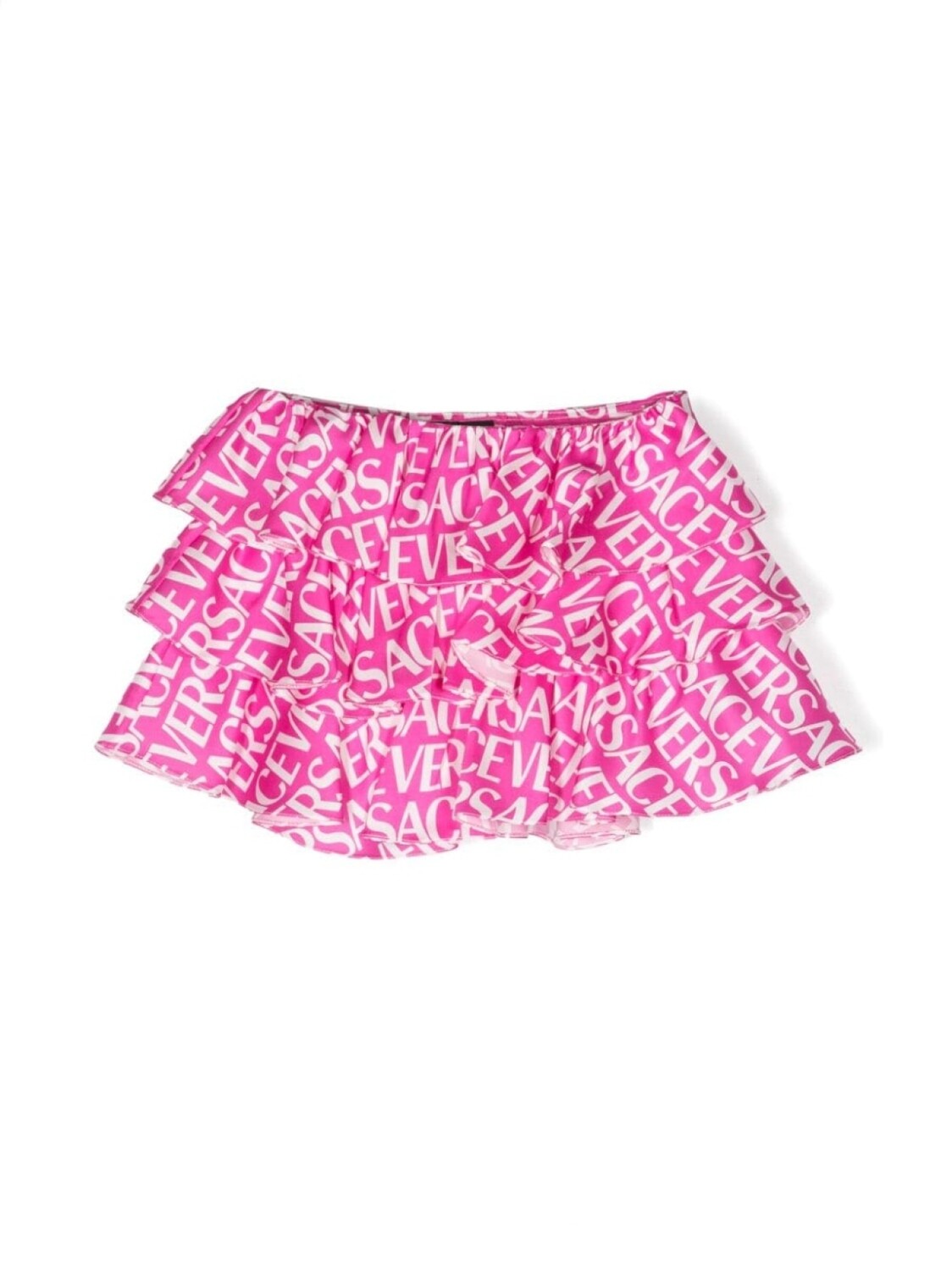 

Versace Kids мини-юбка с оборками и логотипом, розовый