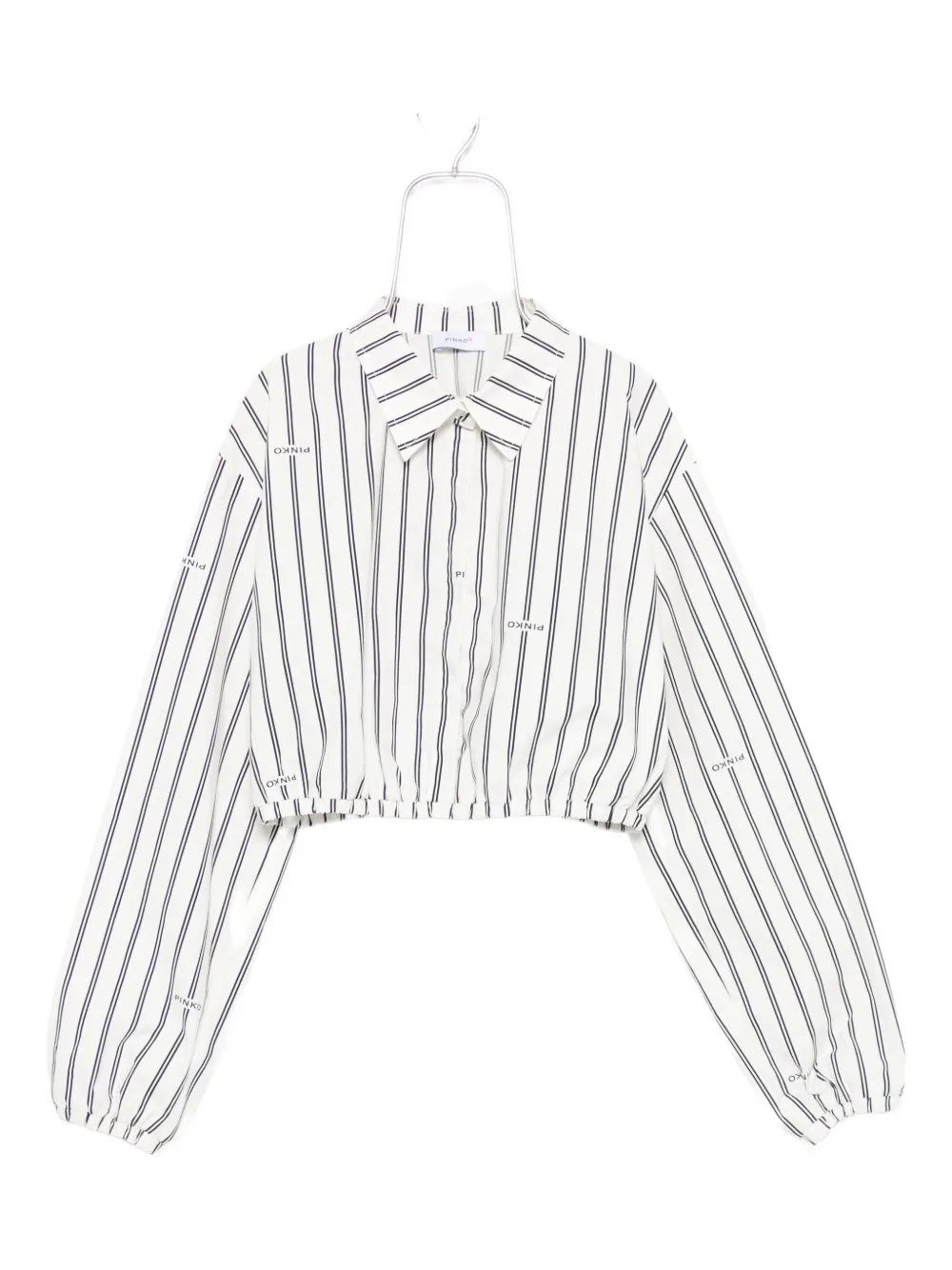 

Укороченная рубашка в полоску Pinko Kids, белый