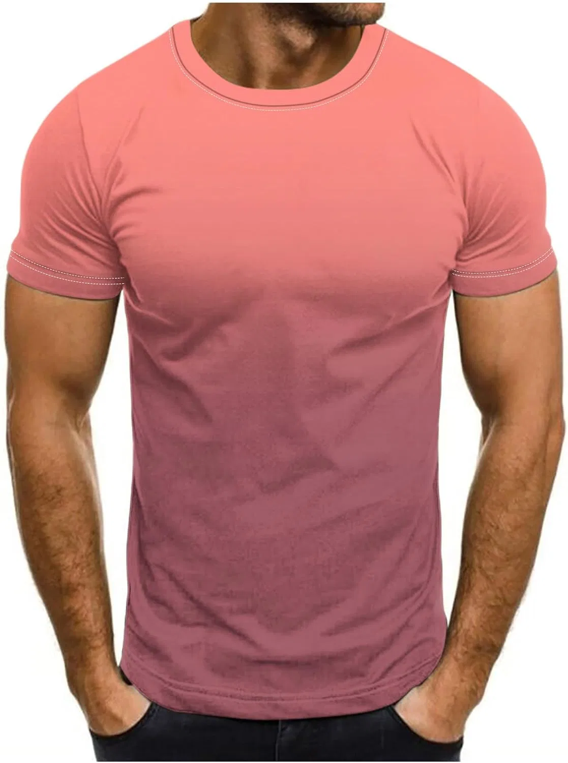 Футболка оверсайз с графическим принтом, Gradient Color, Athletic, розовая