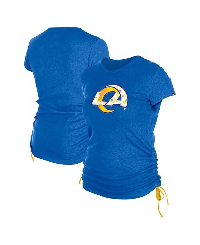 

Женская футболка Royal Los Angeles Rams с рюшами по бокам New Era