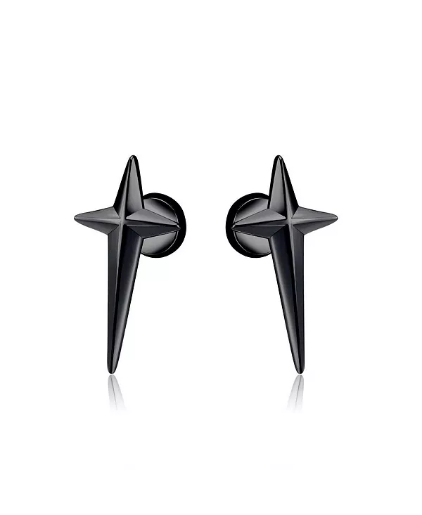 

Серьги-Гвоздики с крестиком из нержавеющей стали Metallo, black