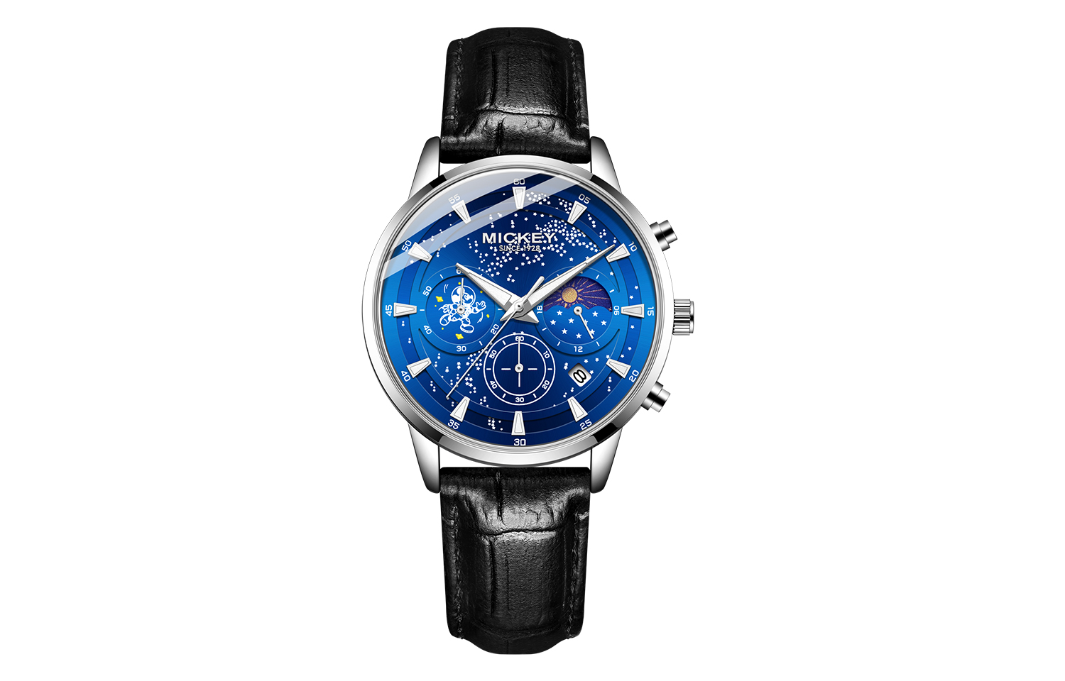 

Disney Часы Quartz Movement Leather Watch Bands Watch Men's Watch Black Dial, MK-12127L