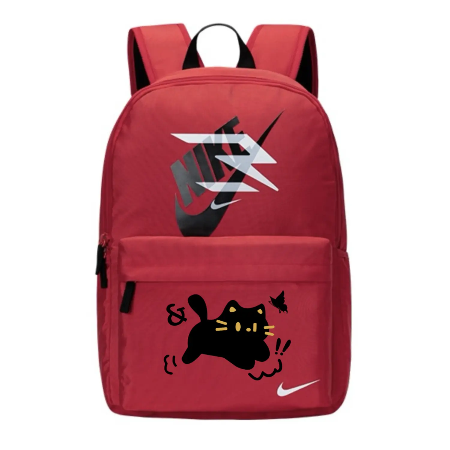 

Nike Полиэстеровый рюкзак унисекс красный, Butterfly and Cat