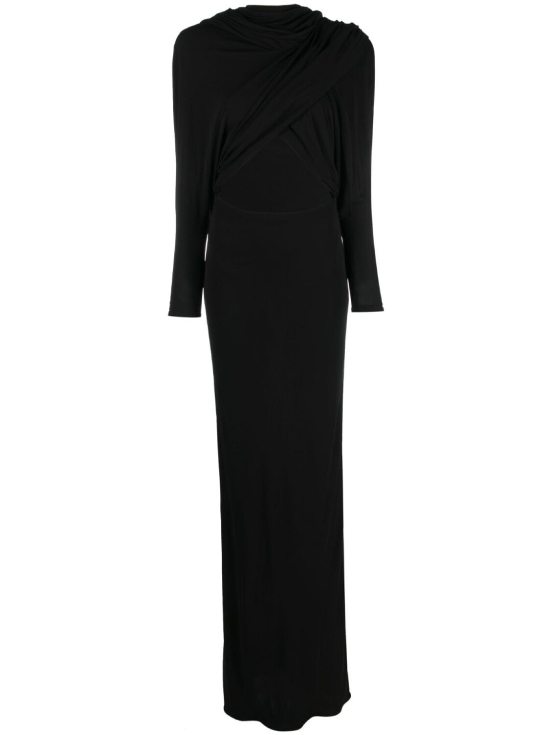 

Saint Laurent платье с длинными рукавами и капюшоном, черный
