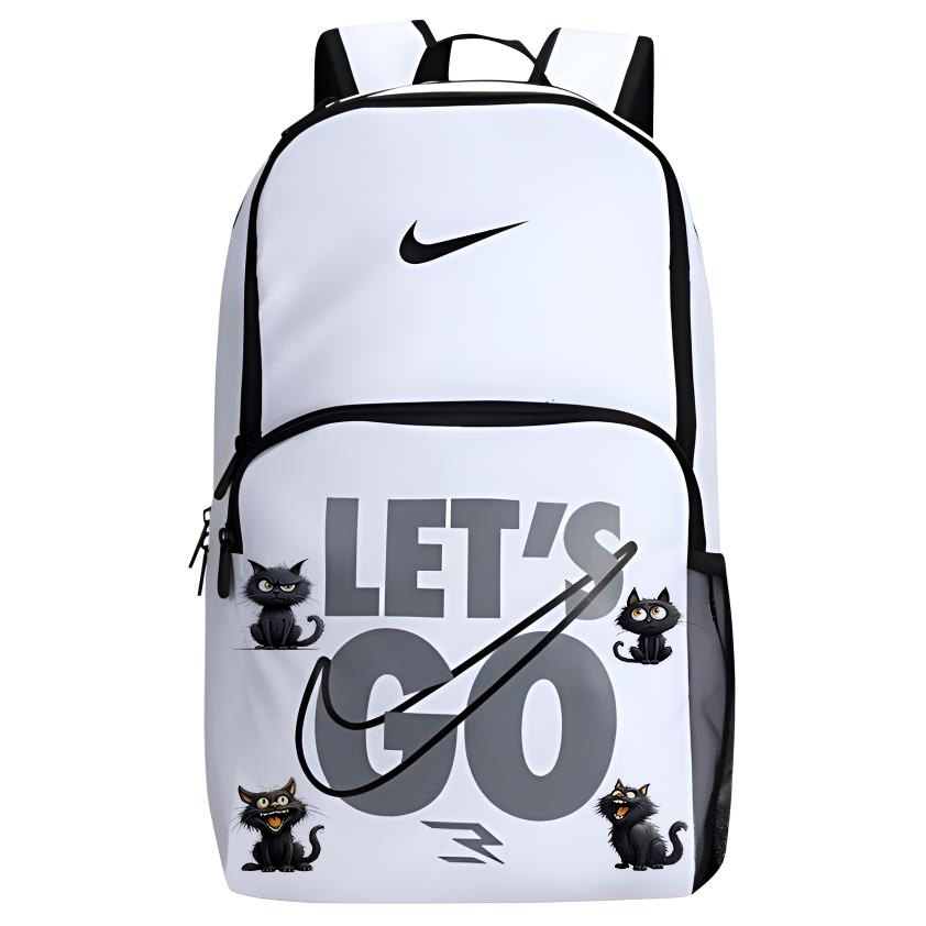 

Nike Полиэстеровый рюкзак унисекс белый, Big Smiling Cat