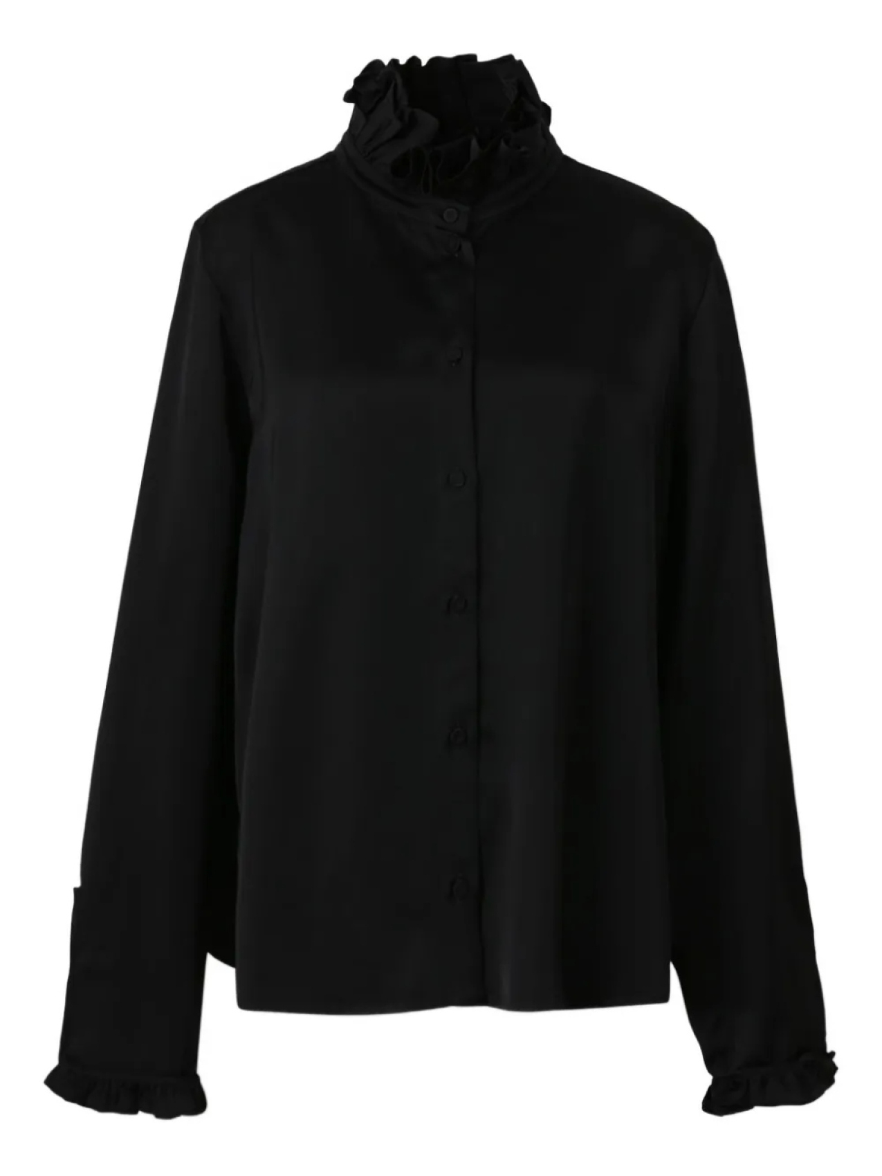 

Блузка с оборчатым воротником Jil Sander, черный