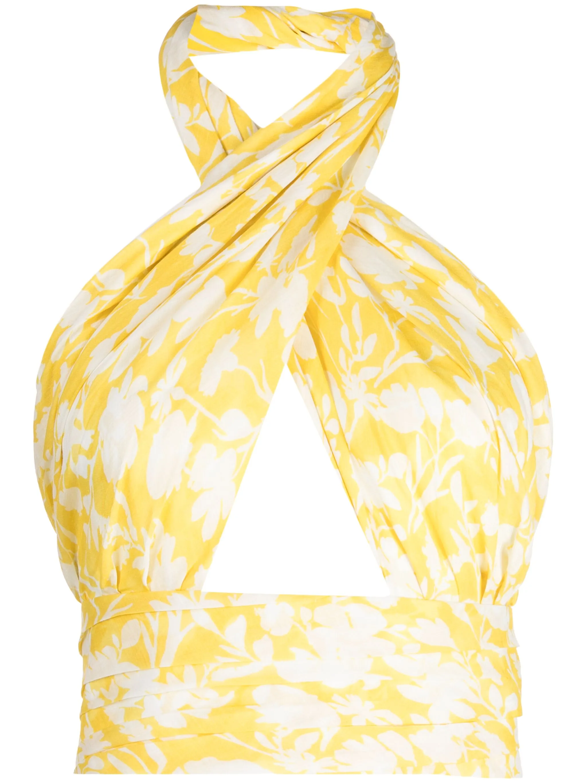 

Укороченный топ Catania с цветочным принтом Bambah, желтый