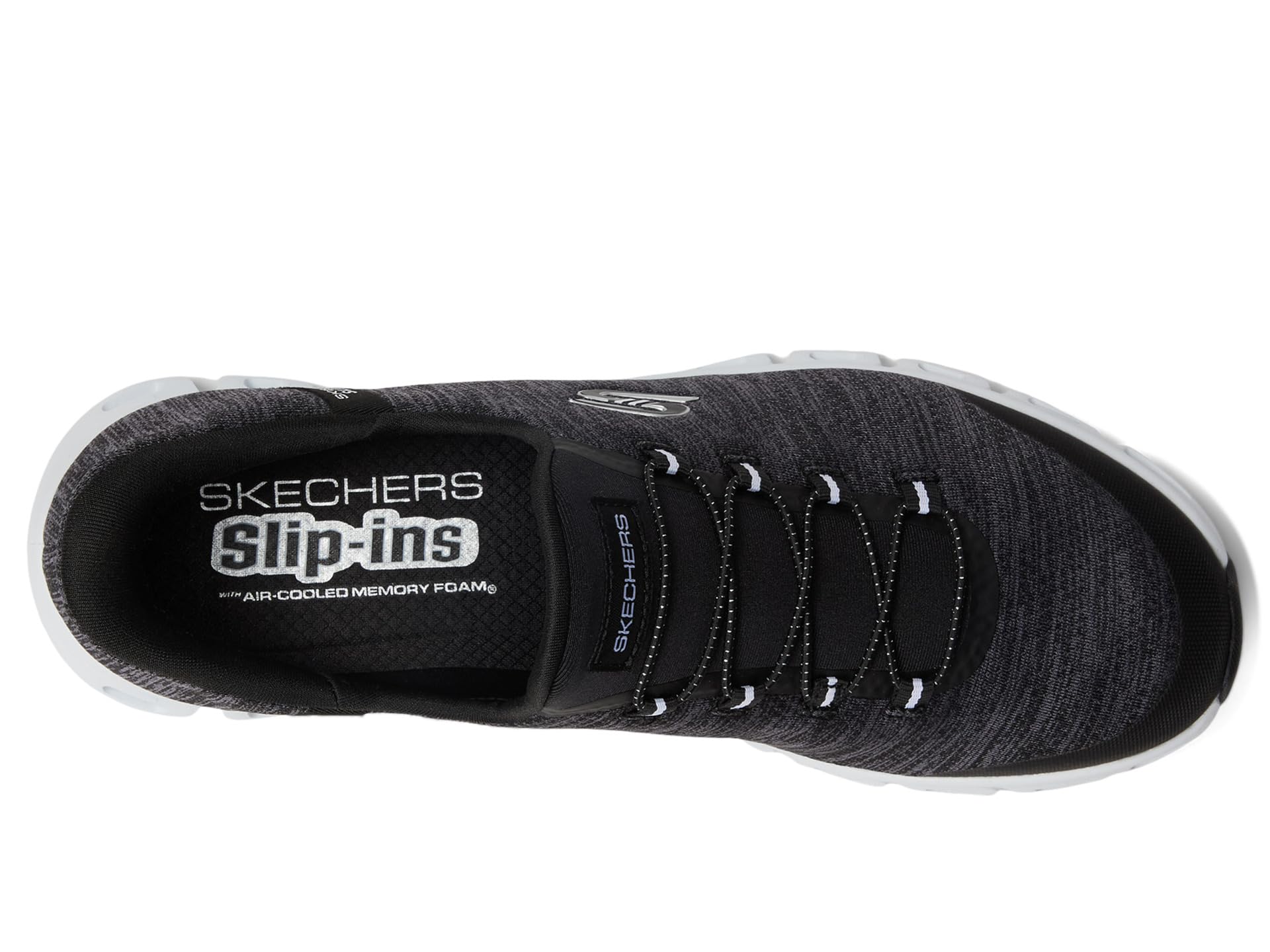 Кроссовки SKECHERS Glide Step Peak Hands Free Slip-Ins, Black White — фото 2