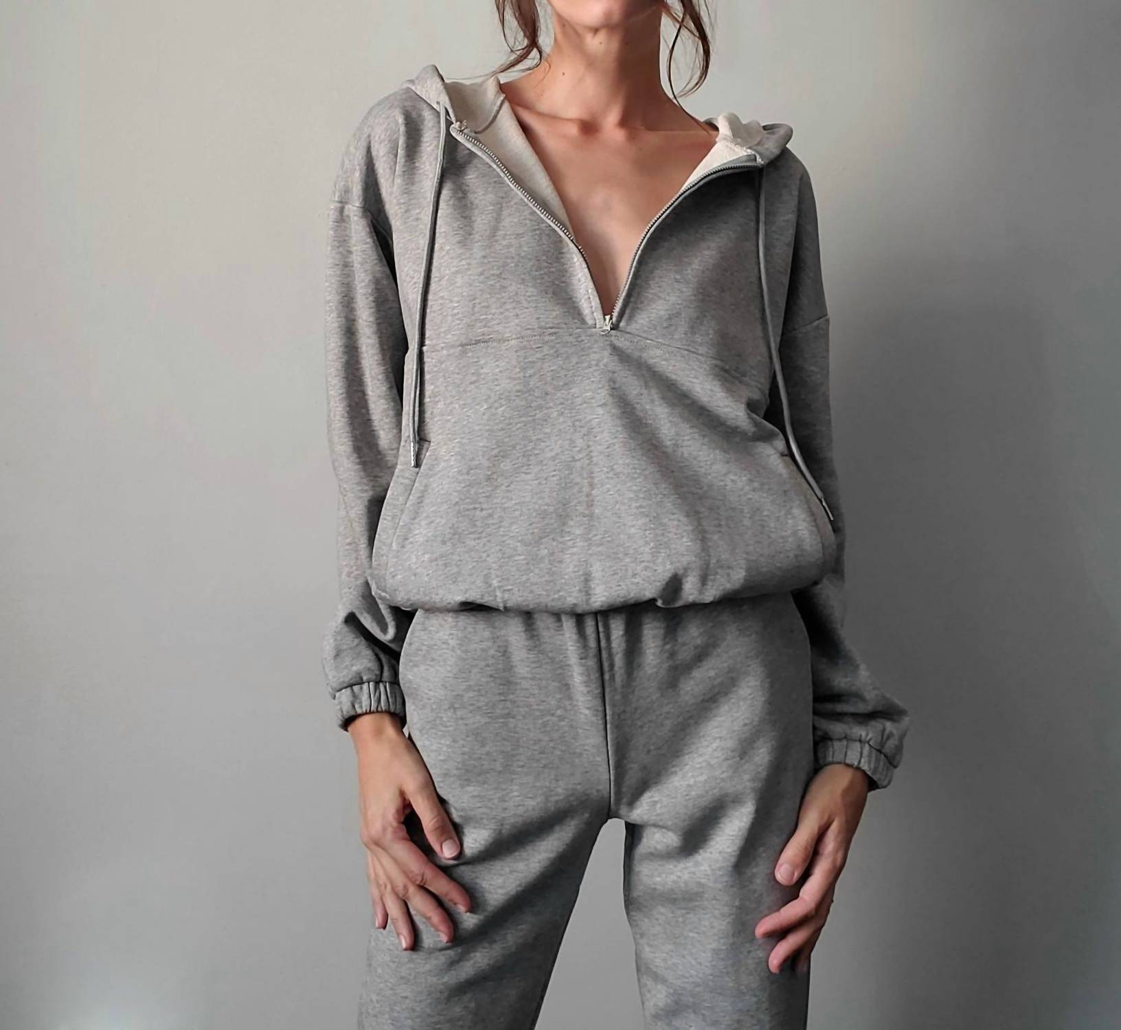 

Толстовка с капюшоном Joey в цвете «серый меланж» LBLC THE LABEL